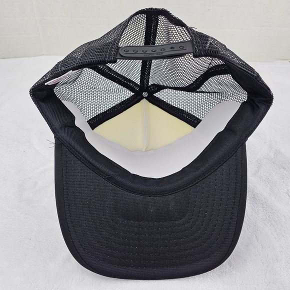 Deathrow Logo 90s Rap Label Two Tone Black/ White Mesh Trucker Snapback Hat New - Picture 5 of 5